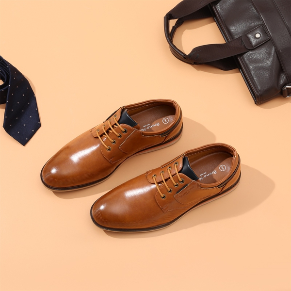 Men's Plain-Toe Business Casual Sneakers - TAN - 6